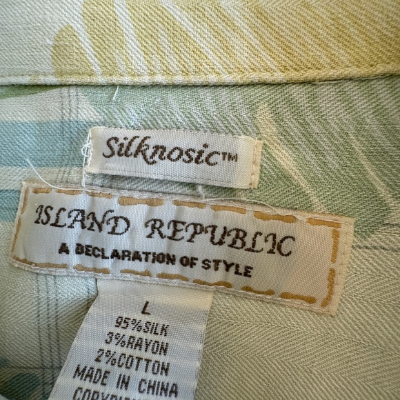 Island Republic Hawaiian Shirt Men's Size Large Silk Rayon Blend Pocket‎ - Picture 7 of 7